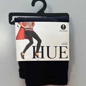 NWT HUE Black Temp Control Cotton Leggings / Size L